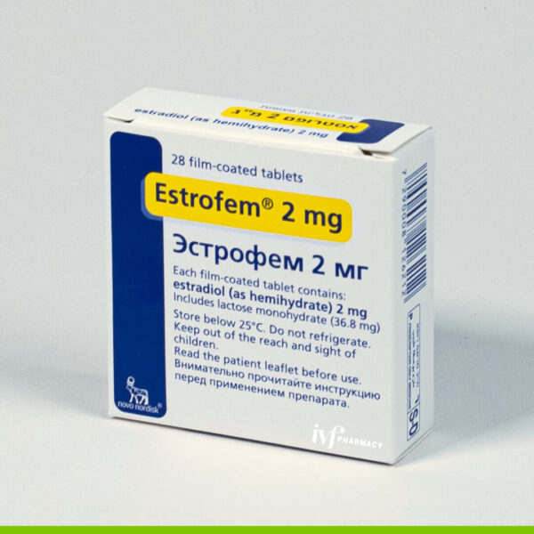 Estrace 2mg box of 28 tablets - Ednometrin, Estrofem