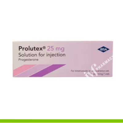 Box of Prolutex - Aqueous containing 7 vials of Aqueous Progesterone for injection